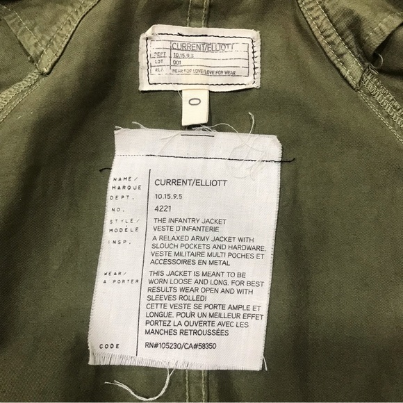 Current/Elliot Military Green Infantry Jacket, 0 - Picture 10 of 12